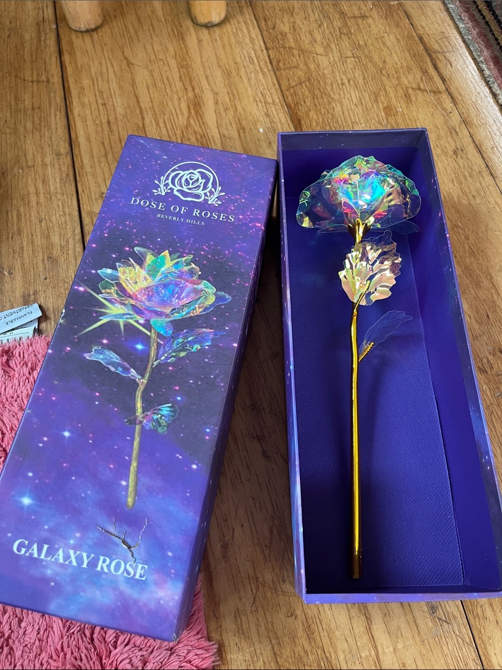 Dose of Roses Galaxy Iridescent Gold Stem Rose 24k gold foil